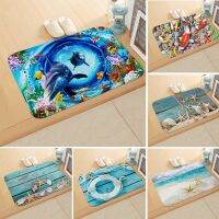 【cw】 Sea Turtle Beach Starfish Decoration Shower Room Anti Floor Door Doormat Rug ！