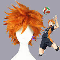 Haikyuu คอสเพลย์เครื่องแต่งกาย Hinata Shouyou วิกผมสั้นสีส้ม Fluffy Layered อะนิเมะวิกผมขนาดเล็กยักษ์วอลเลย์บอล Star Carnival วิกผม