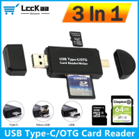 Lcckaa SD Card Reader USB Type C OTG Card Reader tfmirco SD เครื่องอ่านการ์ดหน่วยความจำอะแดปเตอร์เครื่องอ่านการ์ดแฟลชไดรฟ์ USB C: