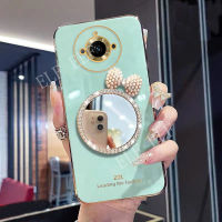 เคสมือถือชุบโลหะแฟชั่นใหม่สำหรับ Realme 11 / Realme 11 Pro / Realme 11 Pro + / Realme 10T 5G Realme11เคสป้องกันกล้อง TPU แบบนิ่มพร้อมฝาครอบกระจกแต่งหน้ารูปผีเสื้อน่ารัก Realme 11 Pro Plus