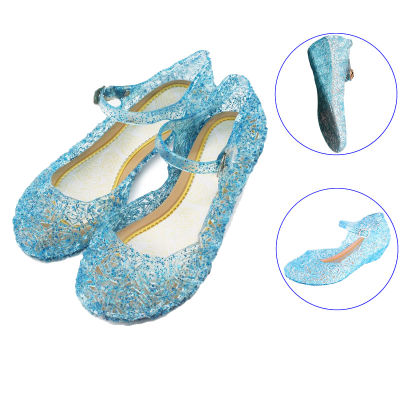 Girls Transparent Crystal Sandals Princess Dress Up Shoes For kids Baby Girl Dancing shoes Elsa Blue Shoes Sofia Purple Sandals