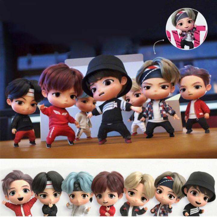 7Pcs/Set Bangtan Boys Groups Rm Jin Suga Jhope Jimin V Jungkook Doll ...