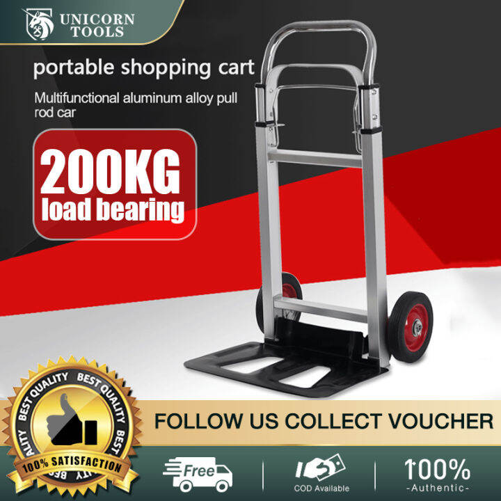luggage pushcart Heavy Duty trolley 200kg Foldable Durable Luggage Cart
