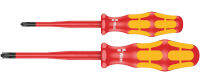 Wera 166 is PZ/S # 1 + 2 Screwdriver Set Kraft Form Plus Series 100. with Reduced Blade Diameter, 2 Pieces