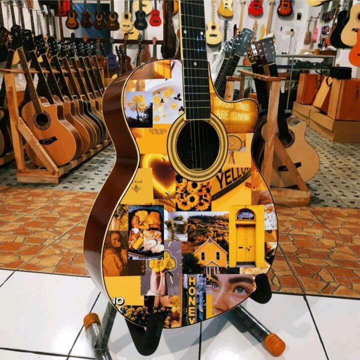 Stiker Gitar Akustik Keren YELLOW STETHIC 2 / Sticker Gitar Aesthetic ...