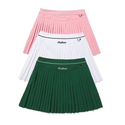 Korean version of the original single MALBON golf sports skirt womens green all-match pleated high waist anti-light golf