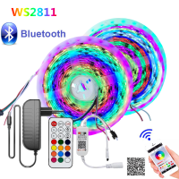 WS2811 Led Strip Lights Dream Color Bluetooth 5M 10M Individually Addressable Flexible Ribbon Tape Adapter Phone APP Controller