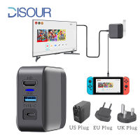 DISOUR Original 2 In 1 NS AC Adapter และ TV Dock แปลง Dock 4K HD เอาต์พุต USB 3.0 Fast Charging สำหรับ Nintendo Switch Console