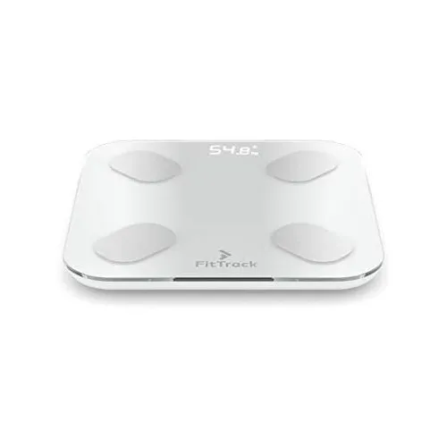 FitTrack Dara Smart BMI Digital Most Accurate Bluetooth Glass Scale,  Measure Weight and Body Fat, White