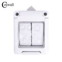 ❖ Coswall CE Certification IP44 Level Waterproof Dust-proof Outdoor External Wall Switch 2 Gang On / Off Light Switch