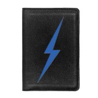 [ความหรูหรา] Cool Blue Lightning Flash Passport Cover หนังผู้ชายผู้หญิง Slim ID Card Holder Pocket Wallet Case Travel Accessories