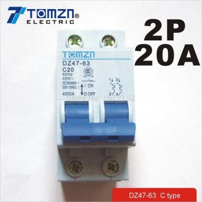 2P 20A 400V 50HZ/60HZ Circuit breaker AC MCB safety breaker C type