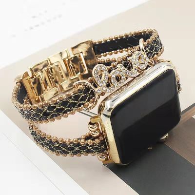 Correa Strap For Apple Watch band 44mm 40mm 38mm 42mm 41MM 45MM Loop Bracelet for iWatch series 7 6 SE 5 4 3 LOVE decorative Straps