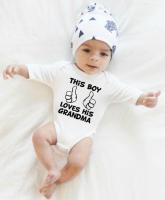 This Boy Loves His Grandma Newborn Infant Baby Boys Bodysuit Long SleeveAutumn Clothes Casual Kids Jumpsuit 0-24M