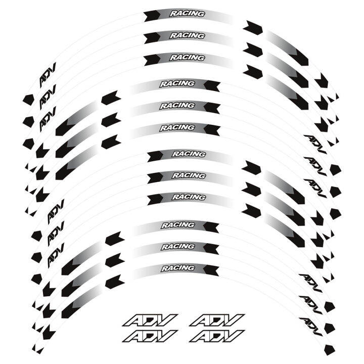 สติกเกอร์ตกแต่งล้อรถจักรยานยนต์มอเตอร์สติ๊กเกอร์แถบล้อสำหรับ-honda-adv-160แถบเทป14-13-นิ้วอุปกรณ์ขอบดุมล้อสะท้อนแสง