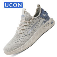 UCON รองเท้าผ้าใบน้ำหนักเบาผู้ชายรองเท้าวิ่งลูกไม้ระบายอากาศรองเท้าผ้าใบผู้ชาย39-44,กลางแจ้งรองเท้าลำลองอเนกประสงค์ระงับกลิ่นกาย