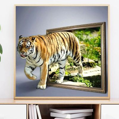 Wild Tiger Modern Animal ภาพวาดผ้าใบ Wall Art โปสเตอร์สำหรับห้องนั่งเล่นตกแต่งบ้าน