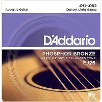 DAddario® สายกีตาร์โปร่ง เบอร์ 11 แบบ Phosphor Bronze รุ่น EJ26 (Custom Light, 11-52) (สินค้าหายากจำนวนจำกัด)