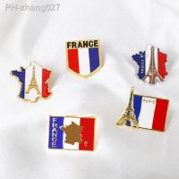 Fashion Brooch for Women French Romantic Flag Alloy Plating Pin Travel SouvenirParis Eiffel Tower Brooch Cartoon Brooch