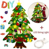 【Free-sun】ต้นคริสต์มาส DIY แขวนผนังต้นคริสต์มาส Christmas Tree พร้อมเครื่องประดับ 32 ชิ้น และไฟ สายไฟ ledสําหรั