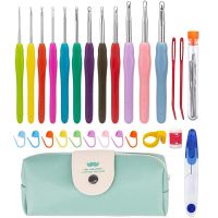 ❆◆ 37Pcs Crochet Hooks Set 2-8mm Ergonomic Soft Grip Crochet Needles with Stitch Markers Knitting Needles for Weaving Yarn Crafting