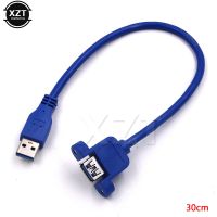 High Speed USB 3.0 Male To Female USB 3.0 Extension Cable Wire Computer Host Panel Mount Screw USB Connector Adapter