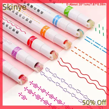 6pcs Double Line Color Pens Set Morandi 2 Lines Spot Highlighter