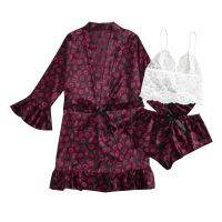 [COD] Send new and sexy black home clothes two-piece suit fashionable comfortable lace pajamas set