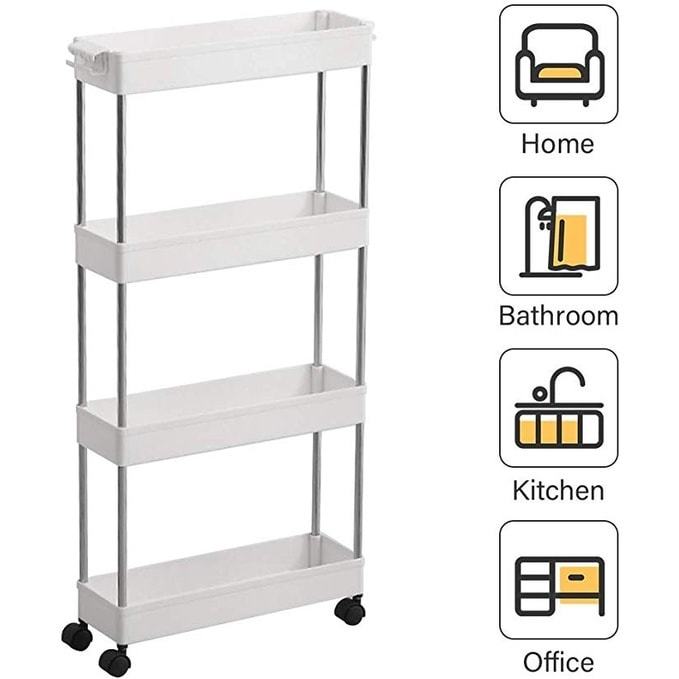 Modern Home Narrow Sliding Storage Organizer Rack - Laundry