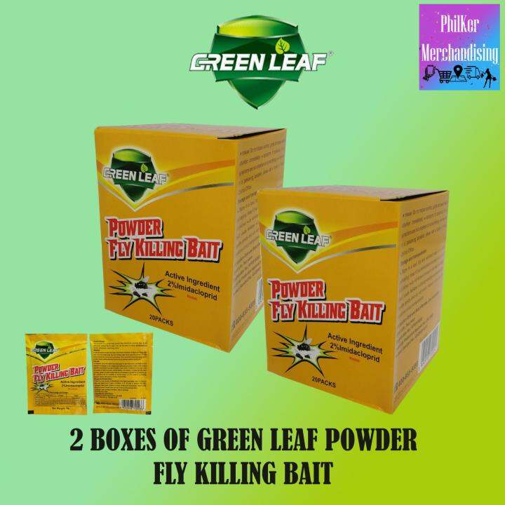 2 BOXES OF GREEN LEAF POWDER FLY KILLING BAIT Effective Bait for Fly