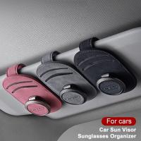 Car Sunglass Holder Case Clip Multi Faux Leather Car Sun Visor Mount Auto Card Holder Eyeglass Hanger Clip Automobile Supplies Eyewear case