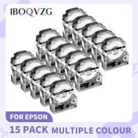 IBOQVZG SS12KW 15PK สีดำบนเทปฉลาก Epson ที่รองรับสีขาว12Mm * 8M สำหรับ King Jim เครื่องพิมพ์ฉลาก LK-4WBN LW300 400เครื่องพิมพ์ฉลาก