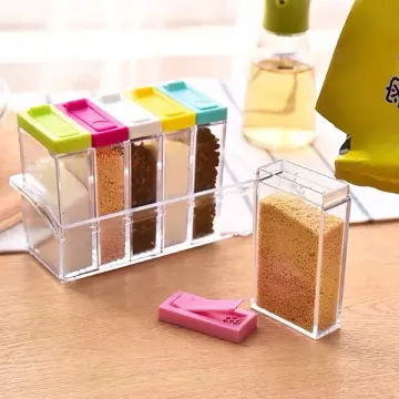 Transparent Spice Storage Box, Clear Plastic Spice Storage