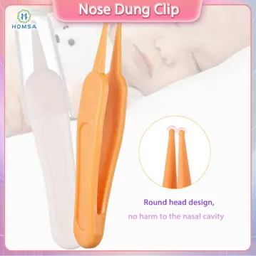 Infant Nose Cleaning Tweezer with LED Light Round-Head Safe Clip
