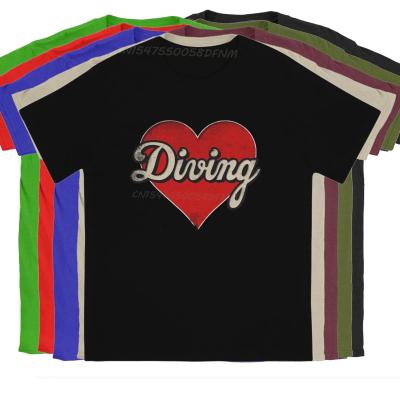 Diving Mens T Shirt Retro Heart Fashion T-shirts Male Harajuku Camisas Man New Trend Oversized T-shirts Fathers Day