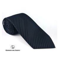 Giorgio Del Sarto Necktie 8.5 cm Black with Fabric Texture เนคไทสีดำมีเท็กเจอร์