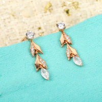 2022 New Hot nd Pure 925 Sterling Silver Feather Drop Design Stud Earrings Pure 925 Cute Luxury Quality nd Leaf Earrings