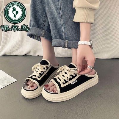 【July】 Woodpecker Womens Shoes Outerwear Slippers New Deodorant All-match Soft Sole Fashion Korean Edition