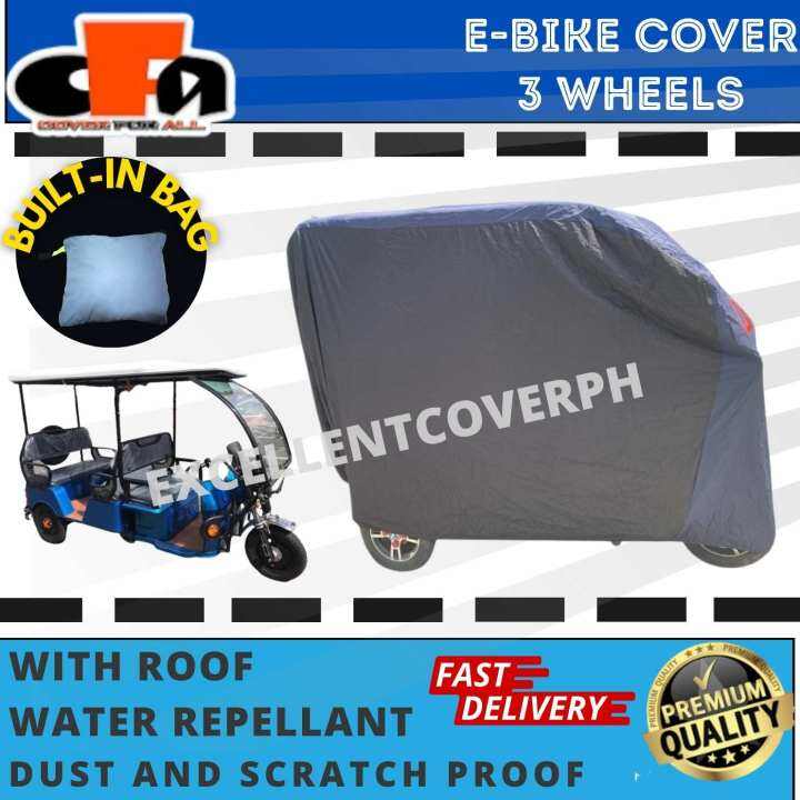 E BIKE THREE WHEELS WITH BACK PASSENGER SEAT AND ROOF WATER REPELLANT