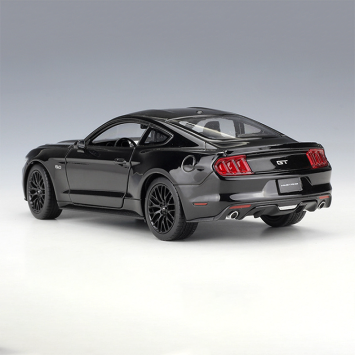 โมเดลรถยนต์กล้ามเนื้อแบบซูเปอร์คาร์แบบสองประตูฟอร์ดรุ่น-mustang-gt-สีดำหล่อของเล่นแบบชุดสะสมของขวัญ