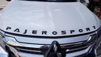 Mitsubishi Pajero Allnew  โลโก้ตัวอักษรติดฝากระโปรงสีดำ Pajero Sportใส่ได้ทุกรุ่น logo Pajeroโลโก้ปาเจโร่แต่งรถปาเจโร่ของแต่งpajeroของแต่งราคาถูก