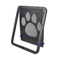 Lockable Dog Footprint Pattern Puppy Cat Door Screen Flap Gates Home Pet Tunnel Animals Small Cat Flap Pet Door Gate