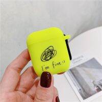 【Hot-Selling】 KD Accessories เคส2/1แบบมีตัวอักษรสีสองฟลูออเรสเซนต์น่ารักสำหรับ Air Pods