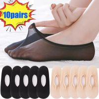 40pcs Non-slip Invisible Socks Slippers for Women Ice Silk Ankle Boat Socks Summer Thin Solid Casual Breathable No Show Socks Socks Tights