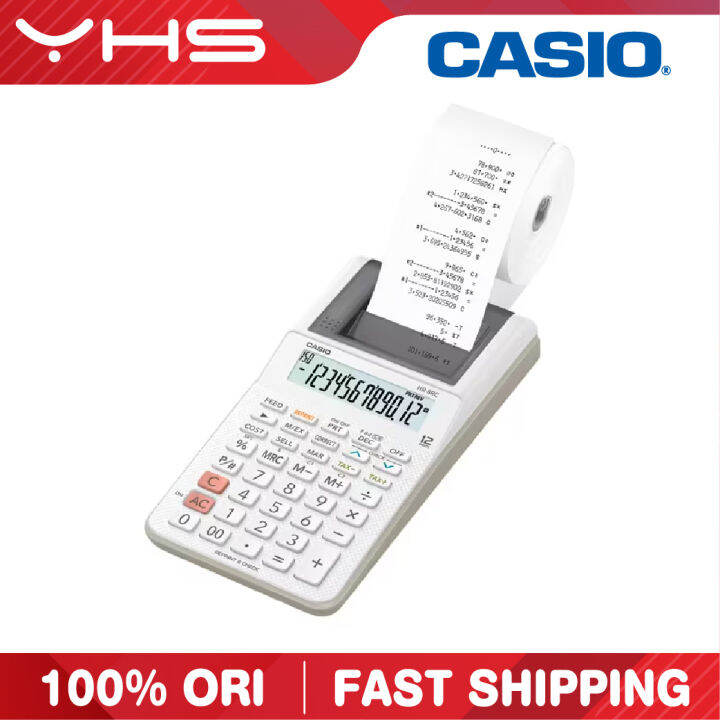 CASIO HR8RC Printing Calculator with 12 Digits, Reprint / After Print