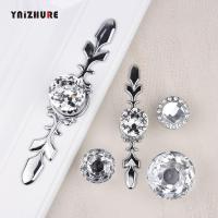 Hot Luxury Diamond Crystal Handles Shoebox Cabinet Handles Closet Door Drawer Knobs Wardrobe Pulls Pullers With Screws Hardware Door Hardware Locks