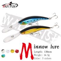 【lz】❀▤۩  Caminhada peixe 1 pçs minnow isca de pesca artificial duro biônico 3d olhos 13.8cm 14.5g flutuante wobbler crankbait baixo trolling