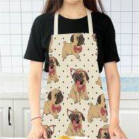 ❏✱ Cotton Linen BullDog Dog Print Kitchen Aprons Unisex Party Cooking Bib Funny Pinafore Cleaning Apron Delantal Cocina Delantal