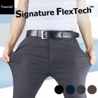 Signature FlexTech™ กางเกงสแล็คขายาว Fasonaf ทรงกระบอกเล็ก