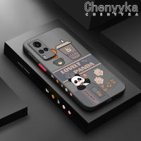 เคส Chenyyka สำหรับ VIVO X60 X60 Pro ดีไซน์ใหม่ลายการ์ตูนแพนด้าน่ารักเคสโทรศัพท์เนื้อแข็งขอบซิลิโคนแบบนุ่มเคสกันกระแทกคลุมทั้งหมดเคสป้องกันเลนส์กล้อง